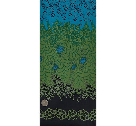 Cotton Voile 0H017 Cotton Voile Fabric - Navy/Turquoise Double Border, 44/45" Width (1 Yard)