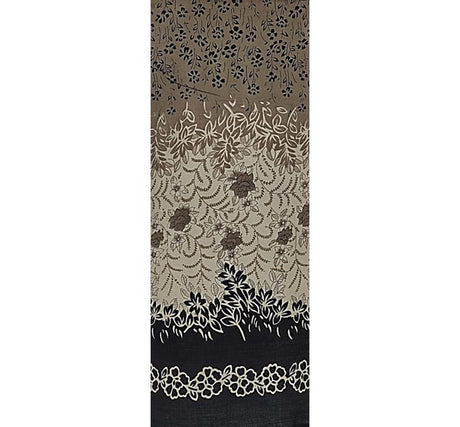Cotton Voile 0H017 Cotton Voile Fabric - Double Border, Taupe/Tan/Black, 44/45" Width (1 Yard)