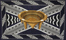 Kingdom Of Tonga Polyester Fabric - Kava Bowl All Around Border Crossing Pattern, 72" L X 45" W (1 Piece)