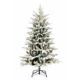 4.5FT Pre Lit Flocked Christmas Tree Warm White LED