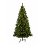 6FT Pre Lit Christmas Tree with Pinecones Warm White