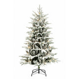 7.5FT Pre Lit Flocked Christmas Tree Warm White LED