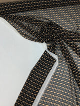 Polyester Chiffon Geometric Print Black Brown
