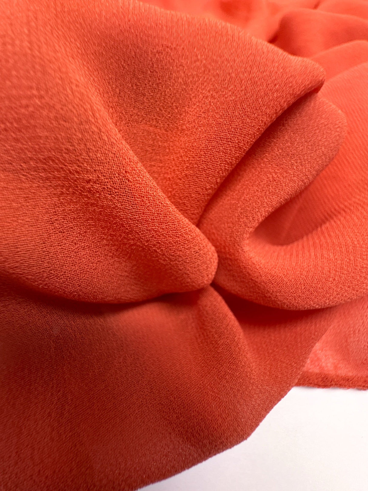Orange Polyester Crepe Fabric