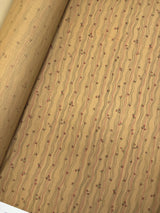 Printed Wool Fabric Brown Beige Stripes