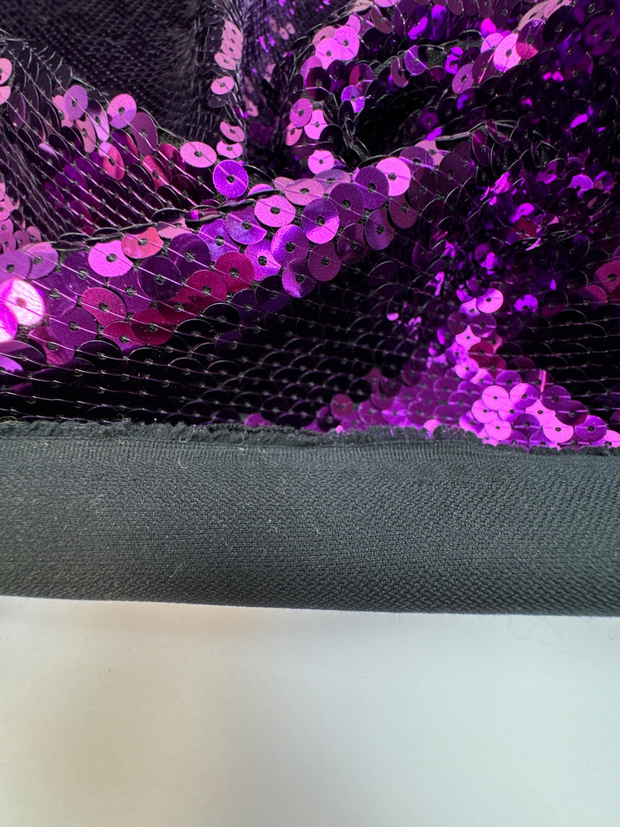 Italian Polyester Woven Sequined Black Pink