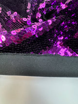 Italian Polyester Woven Sequined Black Pink