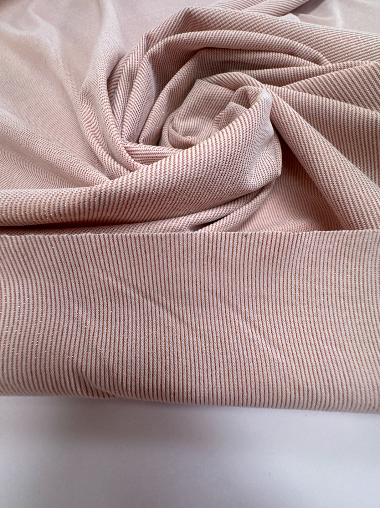 Beige Golden Knitted Fabric Polyamide Lurex Elastane