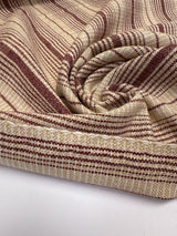 Wool Cotton Striped Fabric