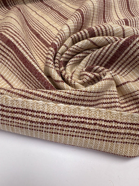 Wool Cotton Striped Fabric