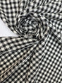 Viscose Blend Checked Fabric Black White