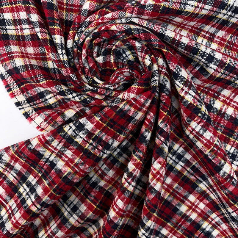 Wool Checked Woven Fabric