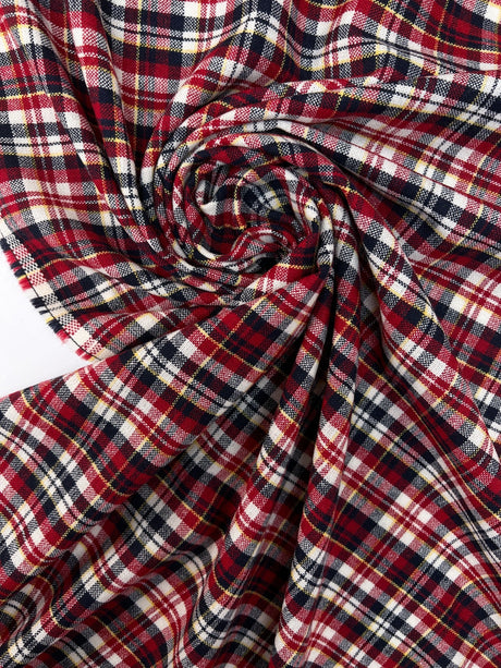 Wool Checked Woven Fabric