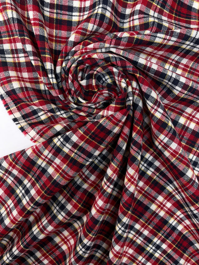 Wool Checked Woven Fabric