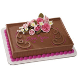 Pink Roses Large Flower Assortment Gum Paste Spray