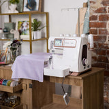 Husqvarna Viking Amber Air S 600 Coverlock Machine - Overlock Serger, Color Touchscreen, One-Touch Electronic Air Threading, 26 Stitches (1 Unit)