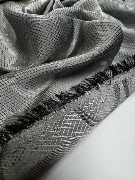 Viscose Cupro Blend Graphic Gray Lining