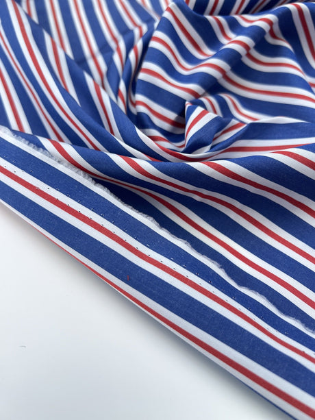 Cotton Poplin Blue Striped
