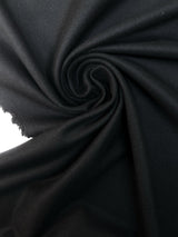 Italian Black Wool Tweed Coat Fabric
