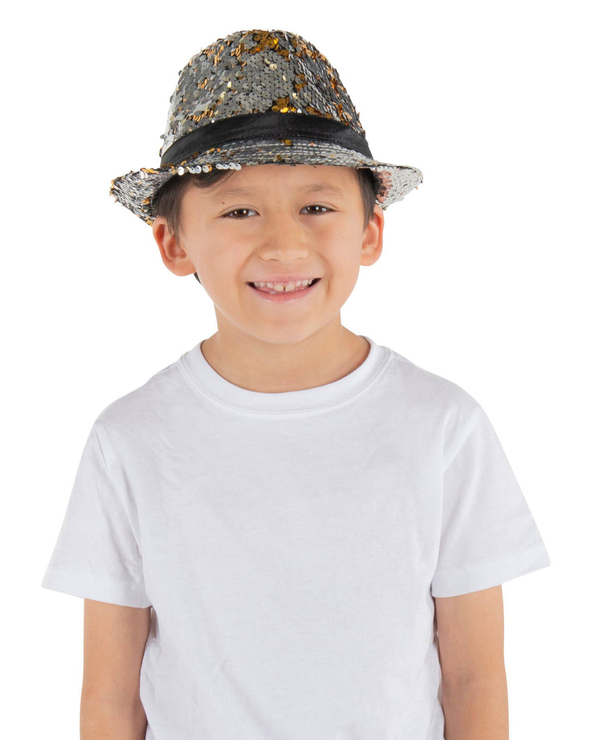 Silver Hat with Reversible Sequins