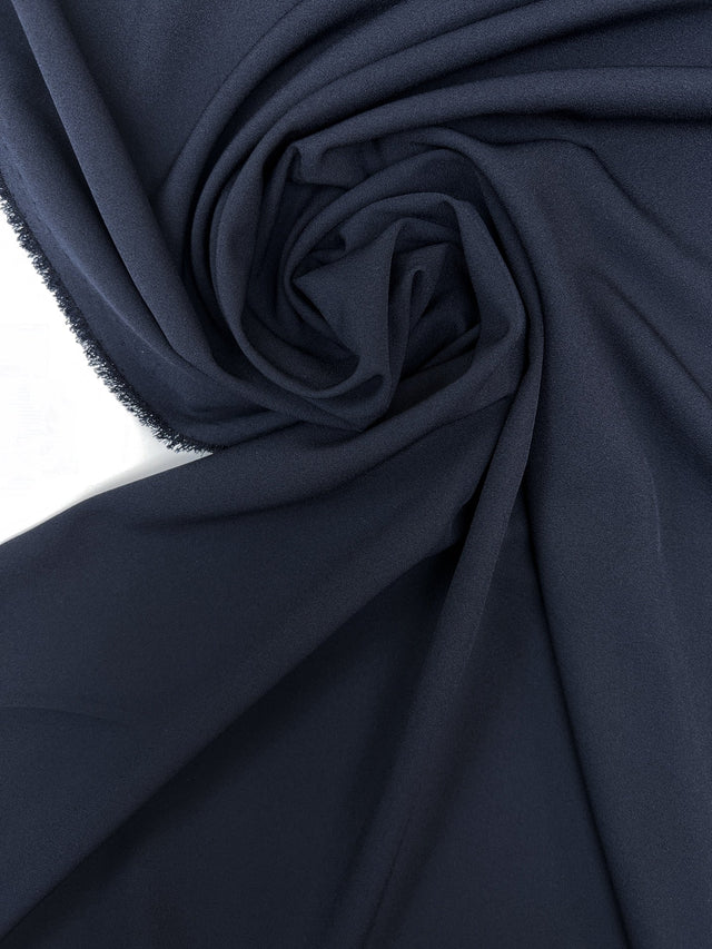 Blue Acetate Elastane Crepe