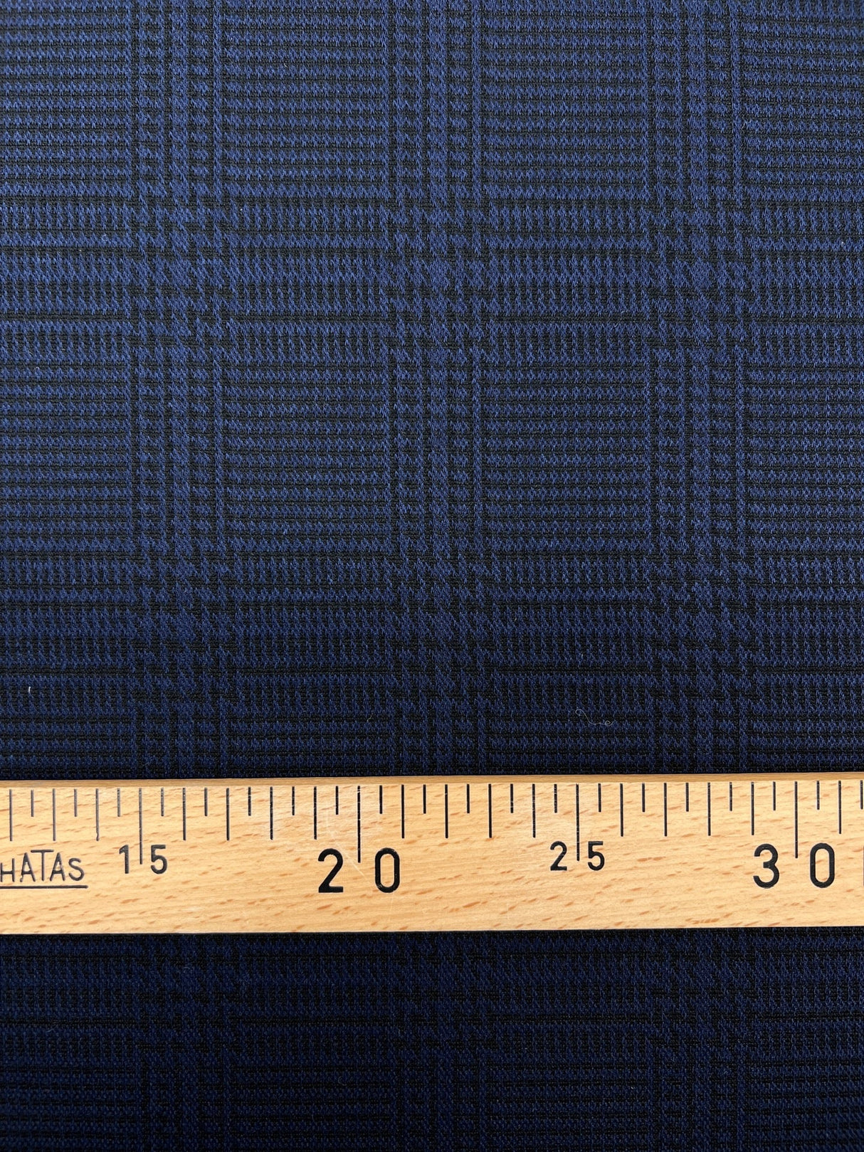 Viscose Blend Knit Checked Blue-Black