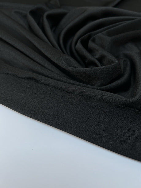 Black Polyester Elastane Knitted Fabric