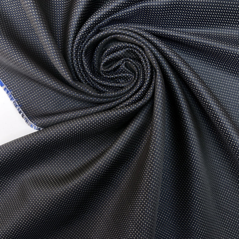 Wool Blend Changeant Jacquard Blue Black