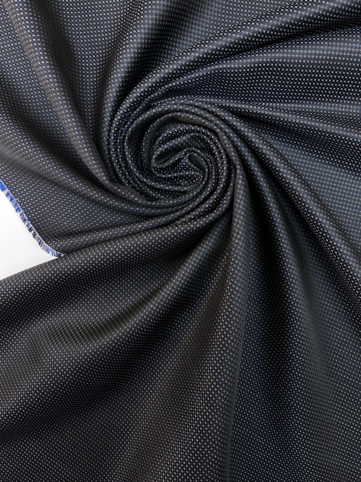 Wool Blend Changeant Jacquard Blue Black