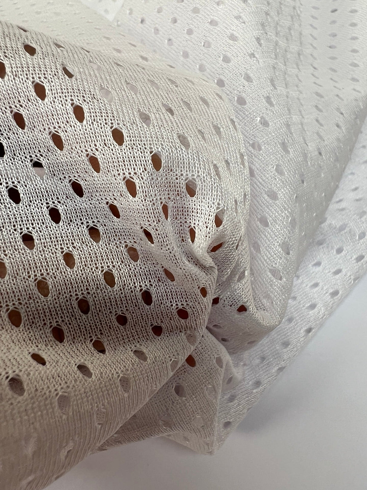 Polyester Knitted Mesh Fabric White