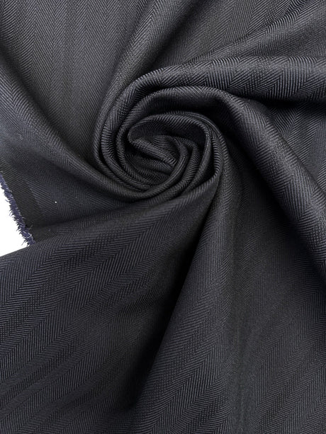 Wool Blend Twill Striped Purple Black