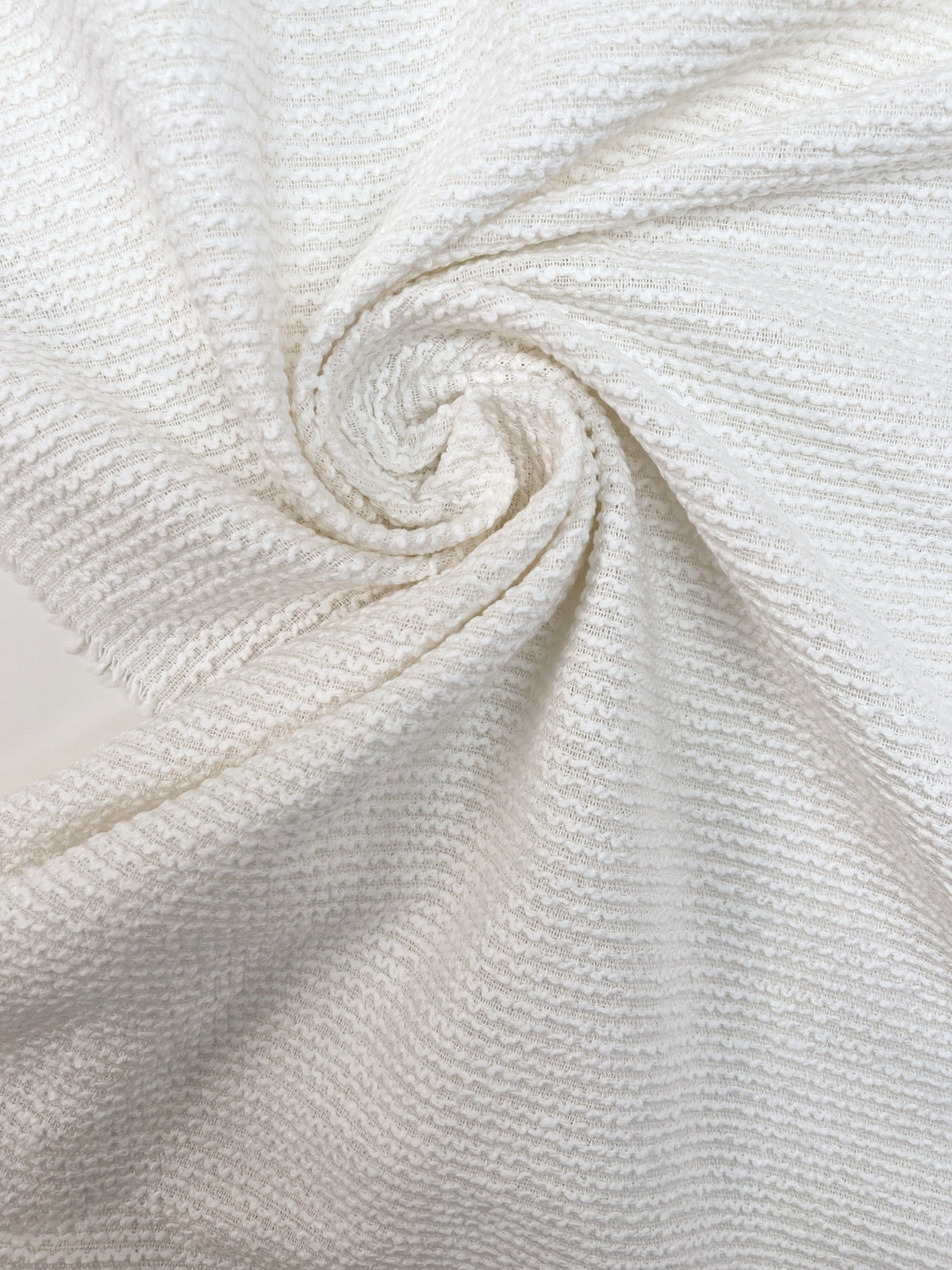 Cotton Linen Ribbed Fabric White