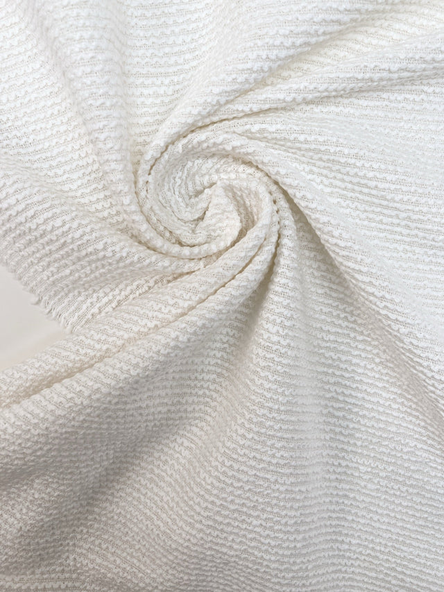 Cotton Linen Ribbed Fabric White