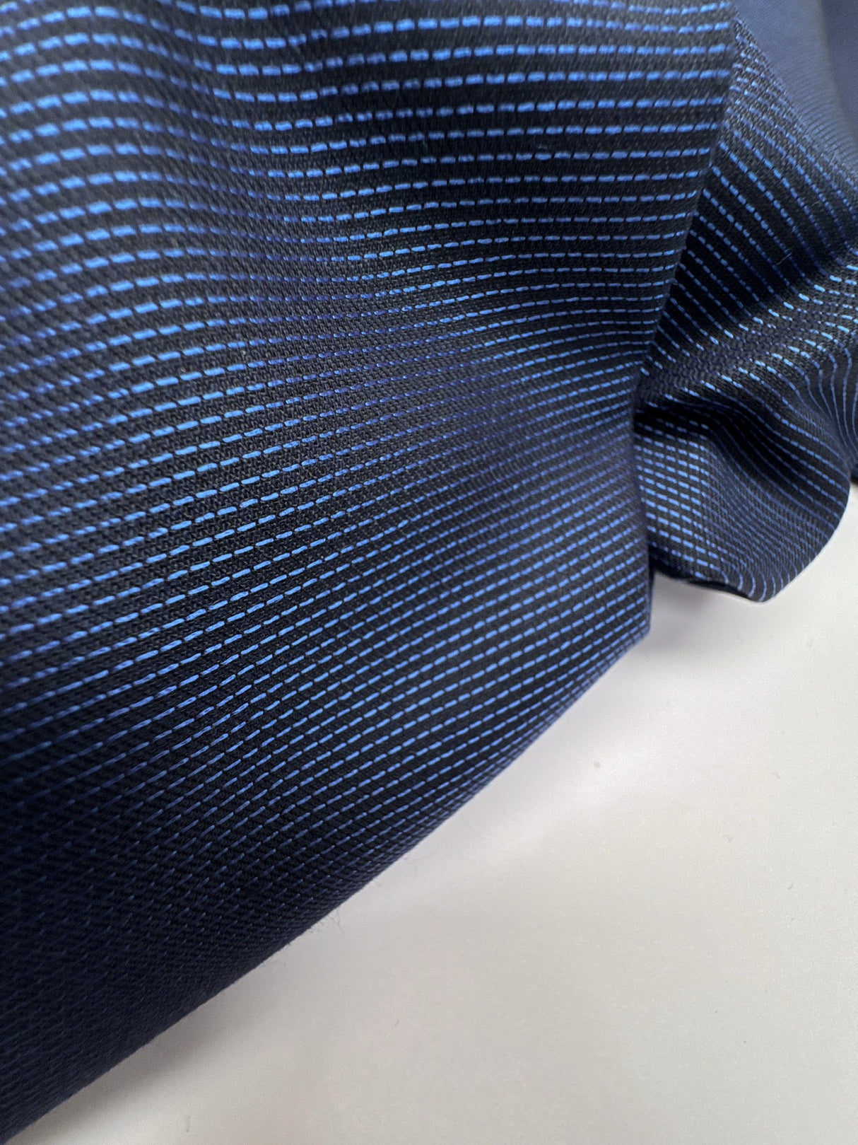 Wool Jacquard Blue Black Striped Suiting