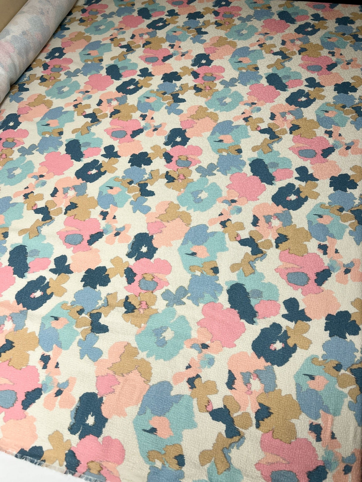 Viscose Huckaback Floral Fabric