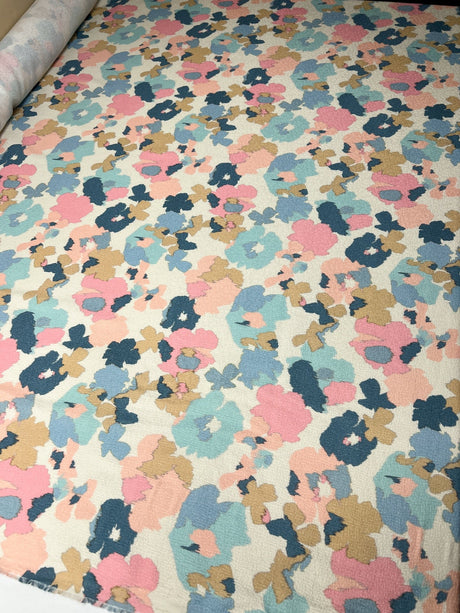 Viscose Huckaback Floral Fabric