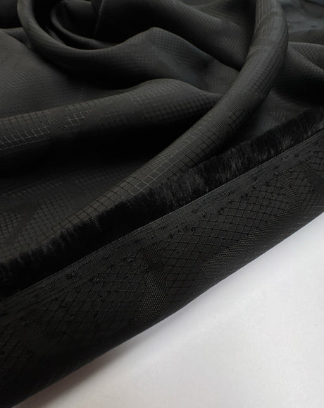 Viscose Cupro Lining Fabric Black Graphic