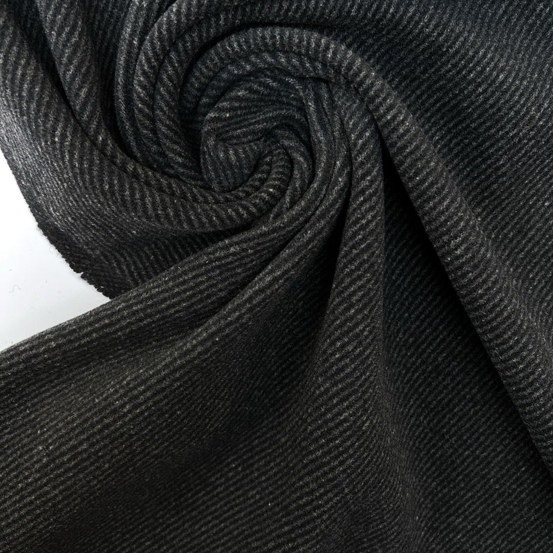 Wool Blend Tweed Gray Black