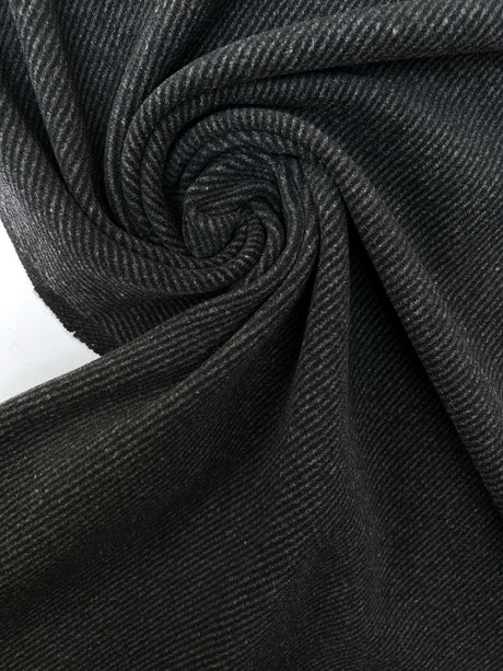 Wool Blend Tweed Gray Black