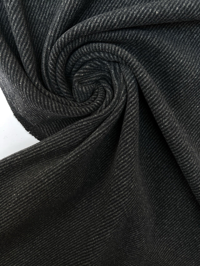 Wool Blend Tweed Gray Black