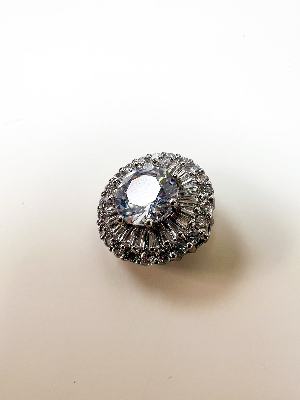 Silver Sewing Notions With Crystals