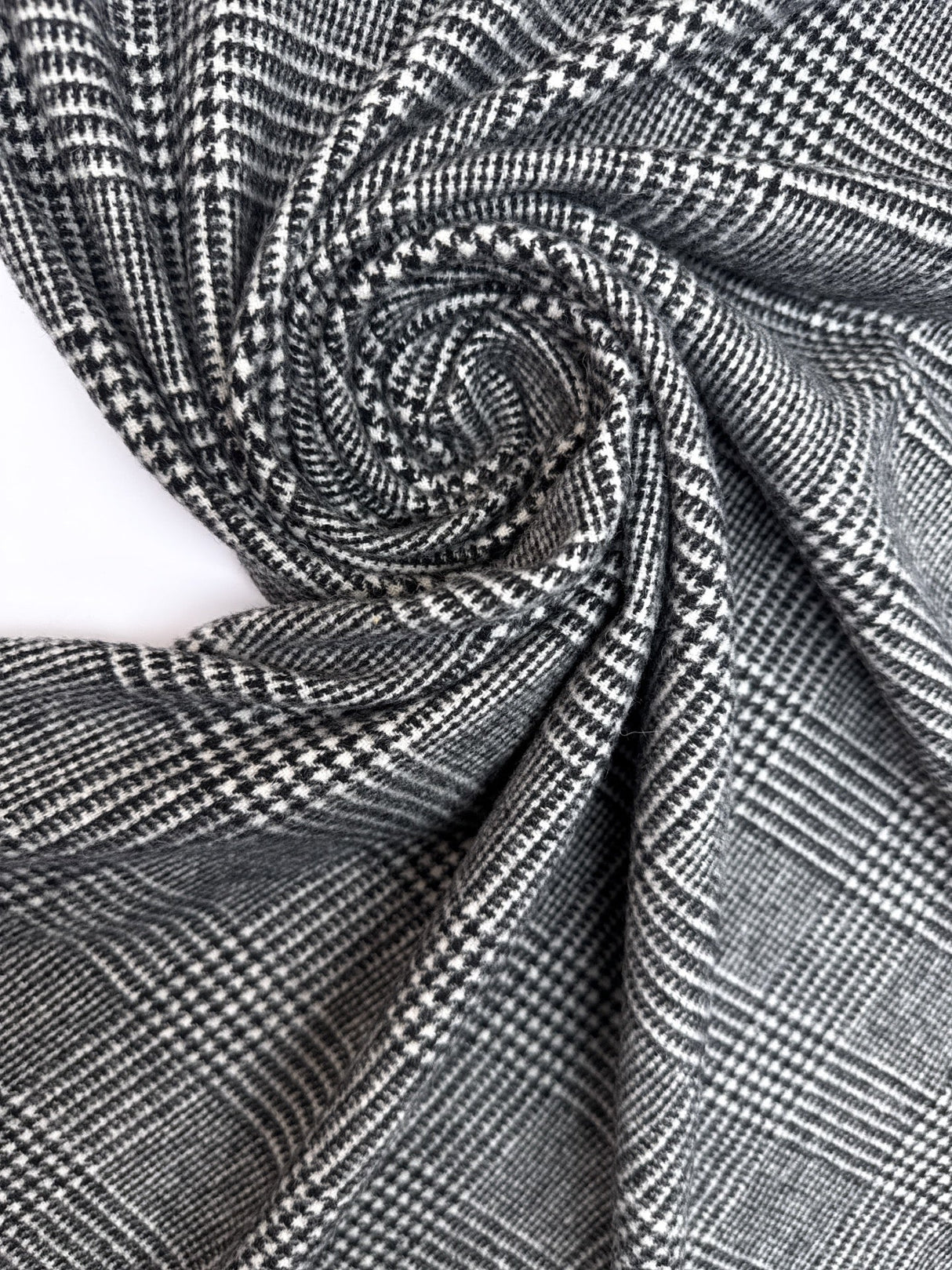Wool Tweed Checked Gray Black