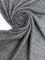 Wool Tweed Checked Gray Black