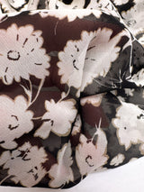 Polyester Chiffon Floral Print Beige Black