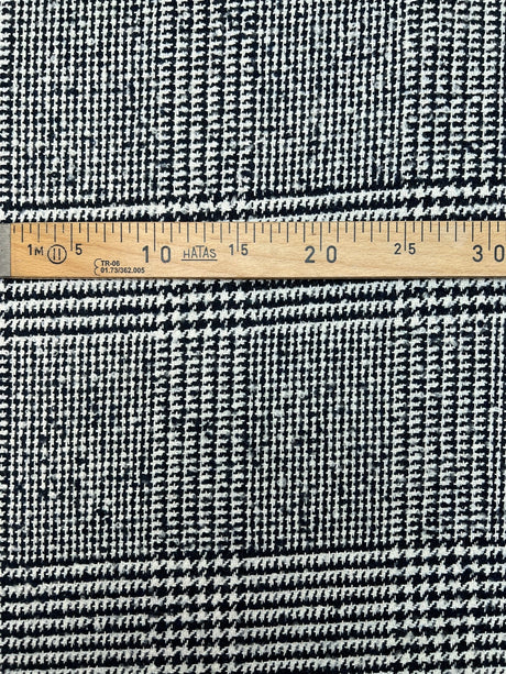 Checked Wool Acrylic Cotton Bouclé