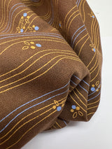 Wool Striped Yellow Brown Fabric