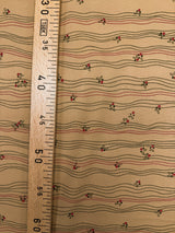 Printed Wool Fabric Brown Beige Stripes