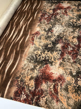 Italian Brown Beige Abstract Twill Fabric