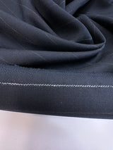 Wool Polyester Striped Suiting Fabric Gray-Blue