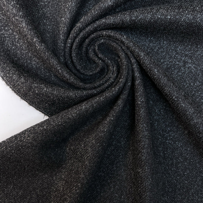 Italian Bouclé Coat Fabric Gray Black